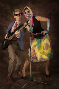 Rockabilly couple having fun