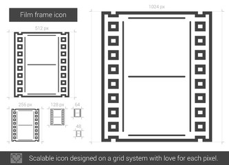 Film frame line icon.