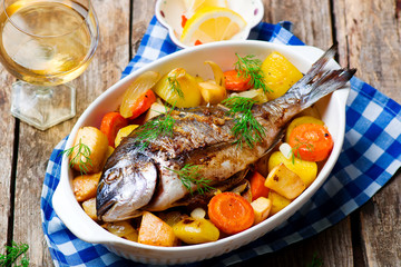 Oven Baked Fish and Vegetables