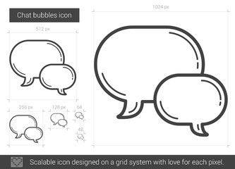 Chat bubbles line icon.