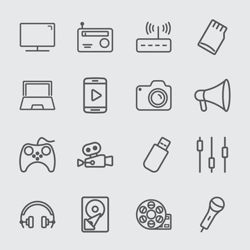 Media device line icon