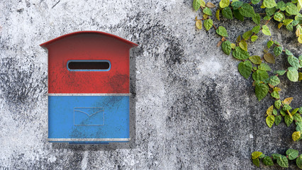 3d rendering mailbox with nice background image