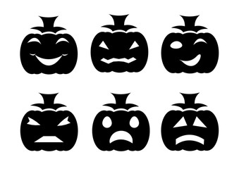 Halloween pumpkins set