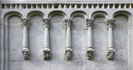 Architectural element - white stone blind arcade