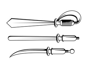 Retro Swords Set Vector