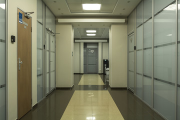 Empty office corridor