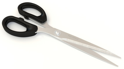 Scissors isolated. 3D rendering