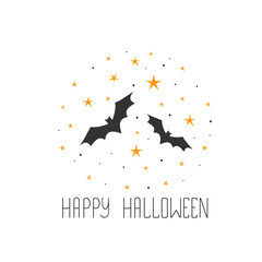 Happy Halloween message design background. Sketchy hand drawn ab
