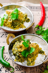  Chicken and Spinach Curry. Indian cuisine
