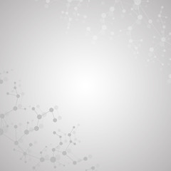 Structure molecule and communication Dna, atom, neurons. Science concept for your design. Connected lines with dots. Medical, technology, chemistry, science background. Vector illustration.