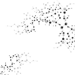 Structure molecule and communication Dna, atom, neurons. Science concept for your design. Connected lines with dots. Medical, technology, chemistry, science background. Vector illustration.