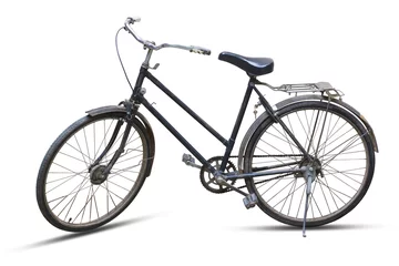 Aluminium Prints Bike Vintage rusted bicycle isolated white background