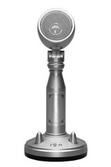 Stylish metal microphone isolated with clipping path