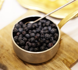 Bowl of bilberries or blueberries 