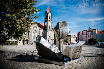 Town Square in Tarnowskie Gory, Poland - obrazy, fototapety, plakaty