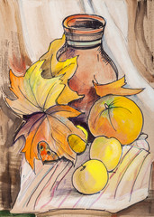Still life with leaves