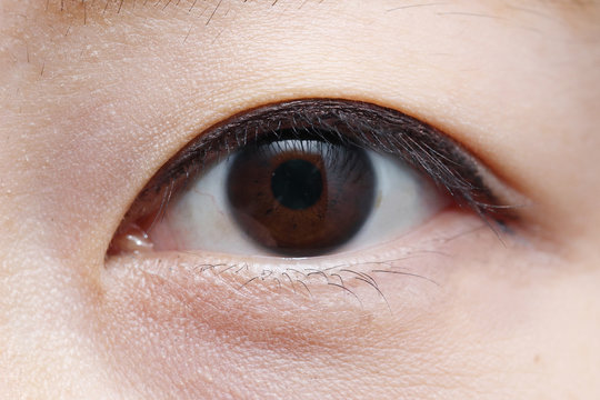 close-up image of asian woman eye