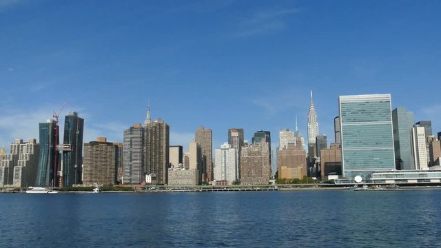 New York City Skyline, Buildings at East River, Manhattan Waterfront, view from Long Island City, Queens