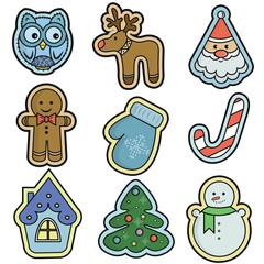 Winter holidays  vector icons collection
