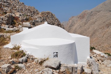 The Church of The Holy Trinity in the hills above Chorio on the Greek island of Halki. © newsfocus1