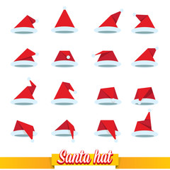 Santa hat flat icon. vector illustration