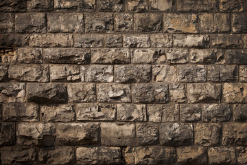 Old wall, built of different brick