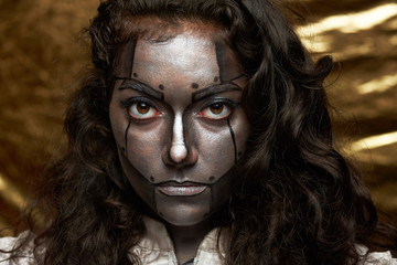 body art on women face