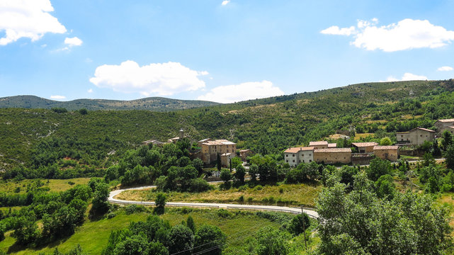 Panoramic noon of the Catalan Pyrenees. Spain