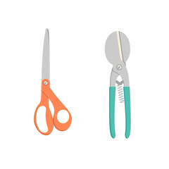 Scissor vector illustration tool isolated on white background.