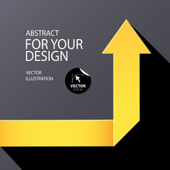 Creative background with orange arrow. Vector illustration