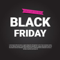 Naklejka na ściany i meble Black Friday Sale Holiday Shopping Banner Copy Space Vector Illustration