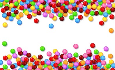 Various sweet candies on white background