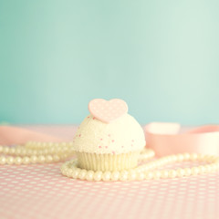 Vintage Valentines Day Cupcake