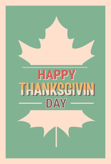 Thanksgiving Day Holiday Banner Greeting Card Flat