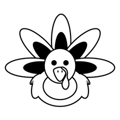 turkey bird thanksgiving icon vector illustration design