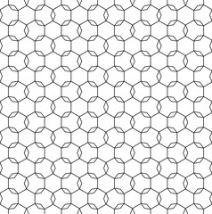 Vector monochrome seamless pattern, repeat ornamental background, thin lines, angled geometric tiles. Abstract endless texture. Design for prints, identity, decoration, textile, wallpaper, digital