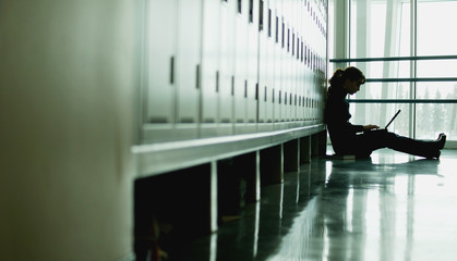 Student Using A Laptop