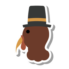 turkey character thanksgiving icon vector illustration design