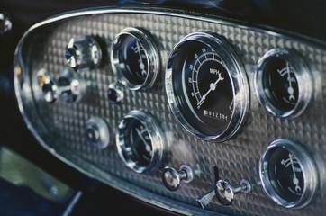 Dashboard Of An Antique Car