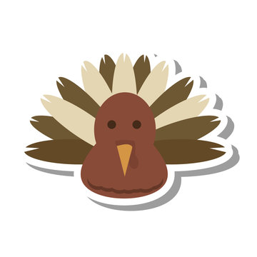 turkey bird thanksgiving icon vector illustration design
