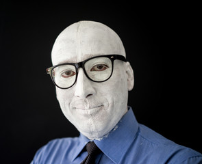 Black and white portrait of man