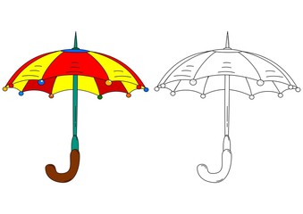 Colored umbrella like coloring books for small children - vector eps