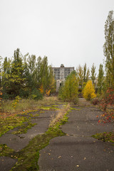 Evakuierte Stadt Prypjat bei Chernobyl