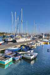 Naklejka premium The Quay in the small town of Lymington in the county of Hampshire in England
