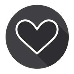 Heart Shape Black Web Icon Vector Illustration