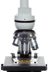 Microscope isolated on a white background