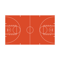Basketball court icon isolated on white background