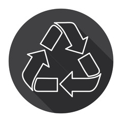 Recycle Symbol Logo Web Icon Flat Vector Illustration
