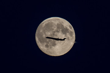 Flying to the moon.