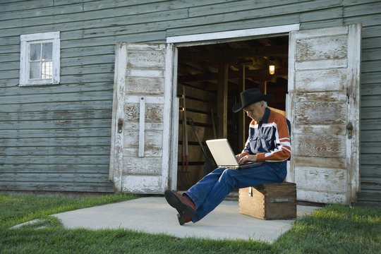 Man Working On A Laptop